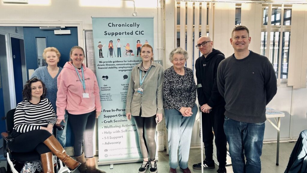 Justin Madders MP with members of the Chronically Supported group at Little Sutton Community Centre.