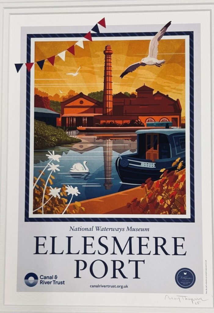 Local resident Nicky Thompson, whose Art of Travel exhibition is now on display at the National Waterways Museum until the end of February, created this artwork of Ellesmere Port.