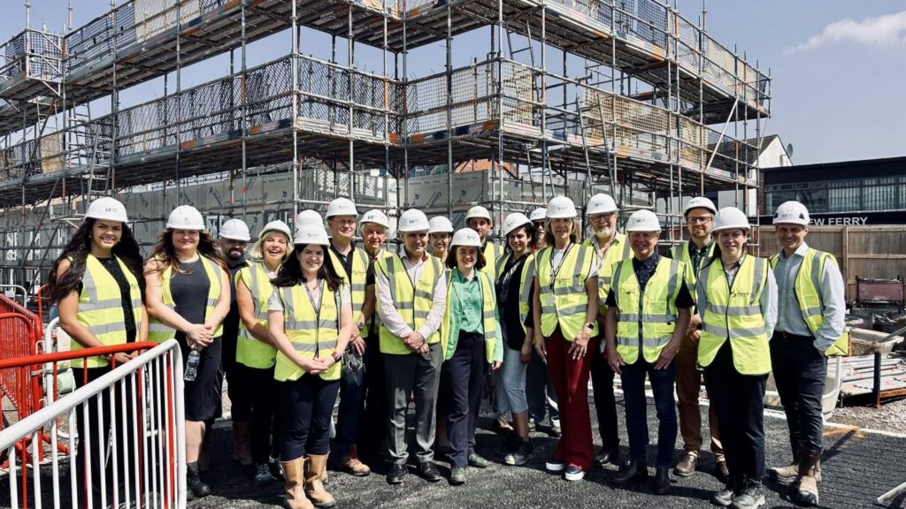 Visiting the New Ferry affordable homes site with councillors, a former resident and representatives of the developer.