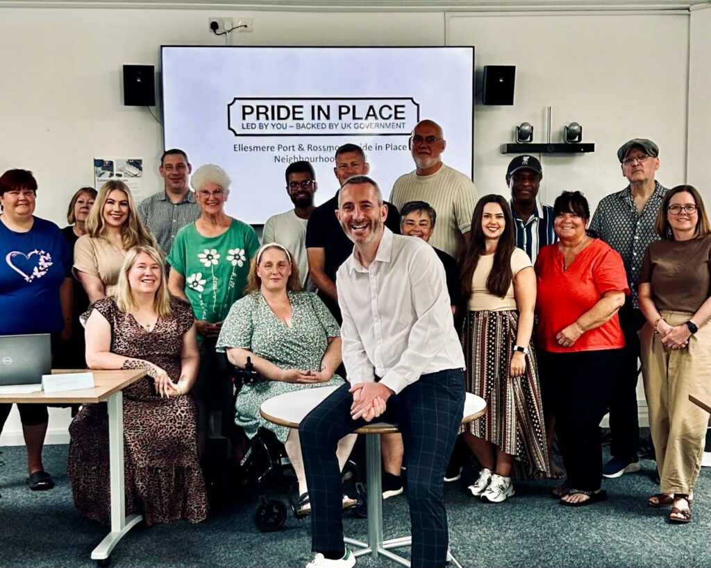 Members of Ellesmere Port Pride in Place Neighbourhood Board at their first meeting.
